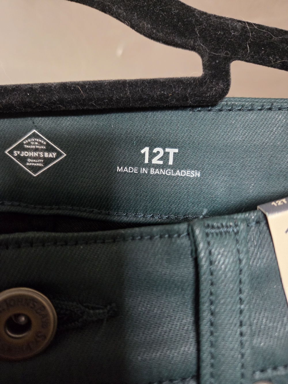 St. John's Bay Straight Mid-Rise Pants in Teal - Picture 4 of 4
